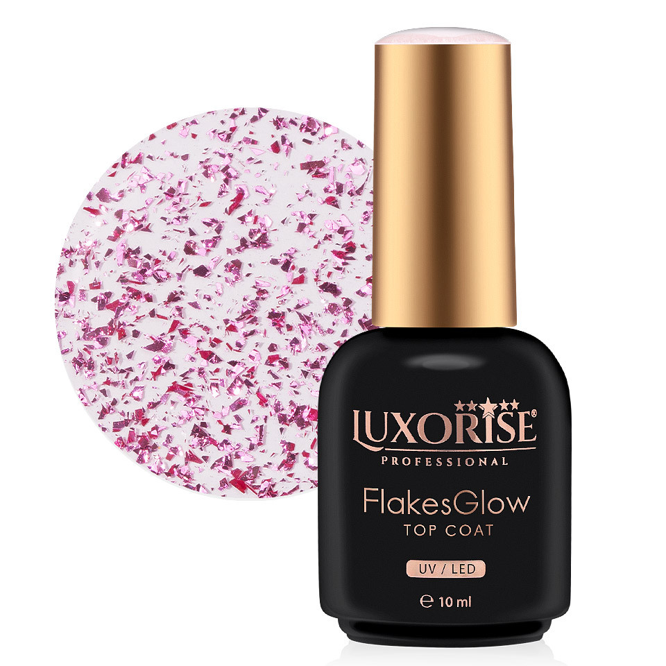 Top Coat LUXORISE FlakesGlow Pink Passion 10ml