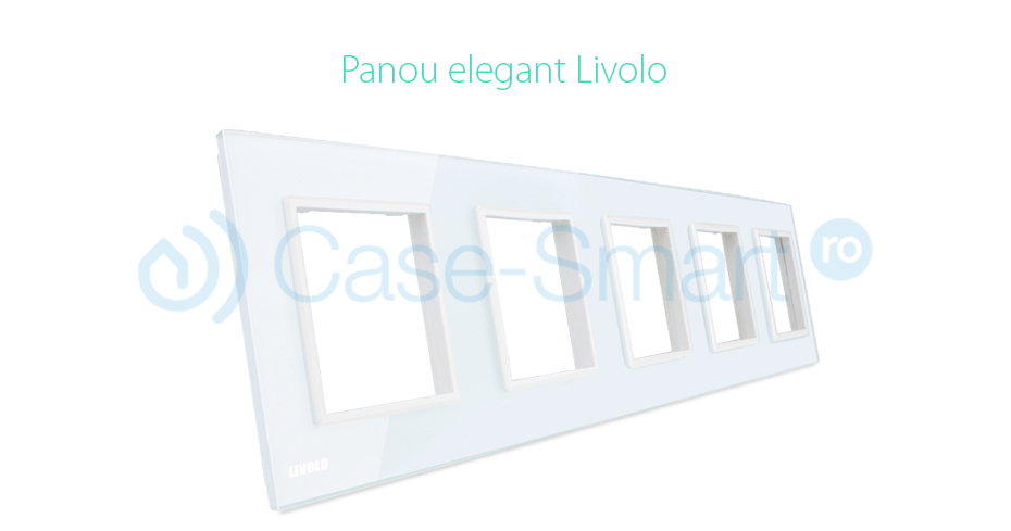 Rama Cvintuplă Sticlă Livolo, Panou Crystal - imagine 4