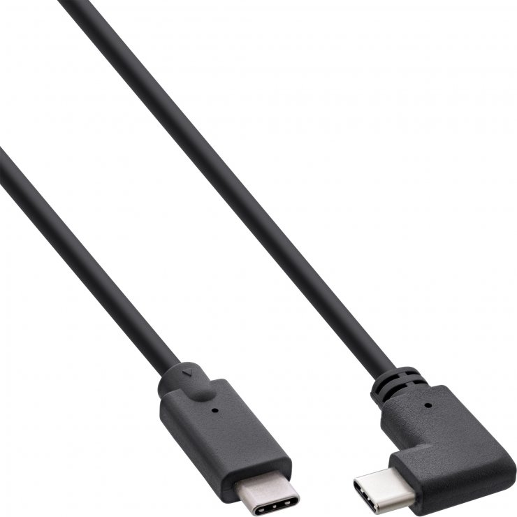 Cablu USB-C InLine 3.2 Gen2, 20Gbps, 0.3m, Unghi 90°