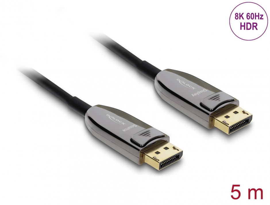 Cablu optic Delock DisplayPort 8K 60 Hz 40 Gbps 5 m