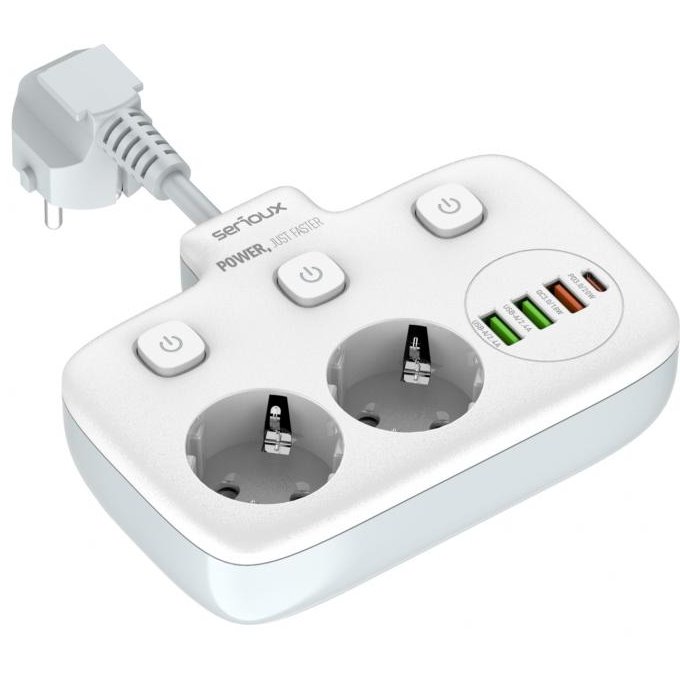 Prelungitor Serioux QC3.0 cu Protectie, 2500W