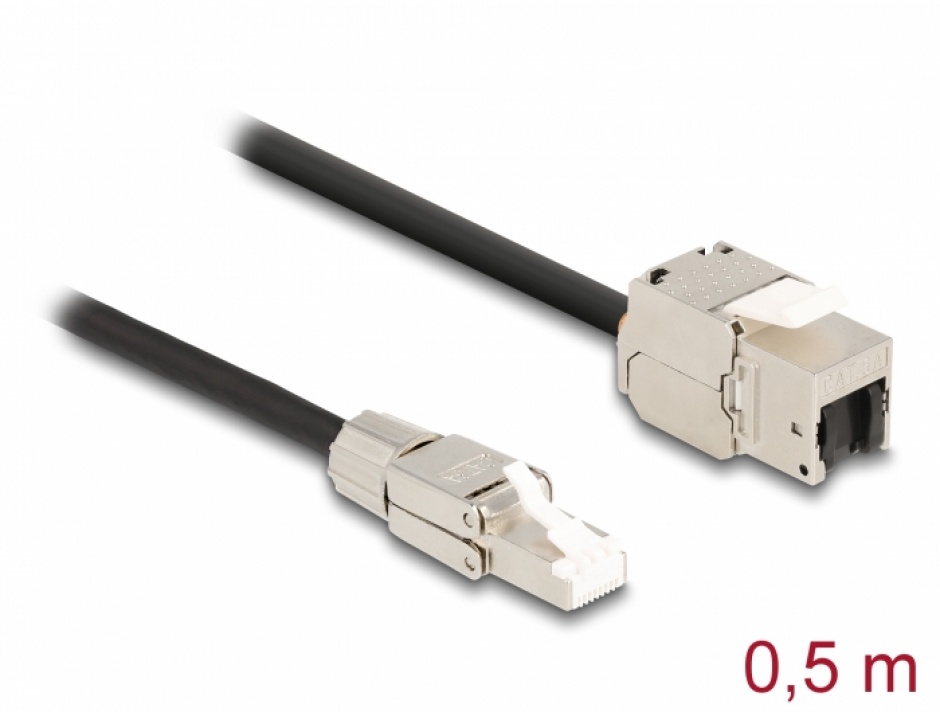 Cablu Delock RJ45 Cat.6A SFTP 0.5m
