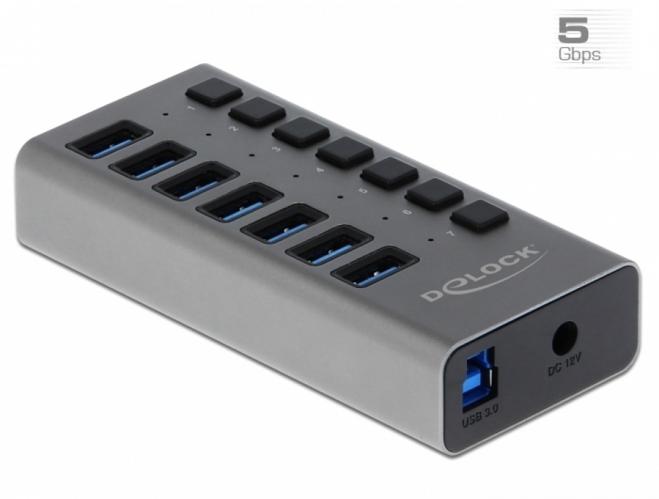 Hub USB 3.0 Delock 7 Porturi cu On/Off