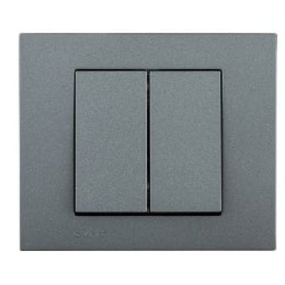 Comutator Ovivo Grano Met OV00152, 2 module, 250V fumuriu