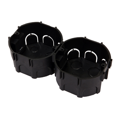 Doză Încastrată Courbi Dublă, Plastic Negru