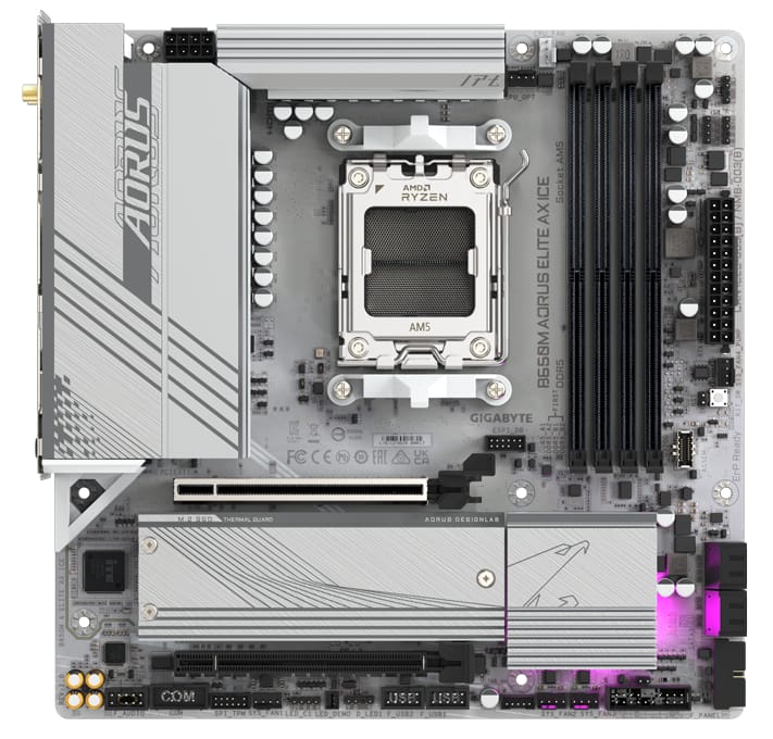 Placa de Baza Gigabyte B650M AORUS ELITE AX ICE AM5 mATX - imagine 5