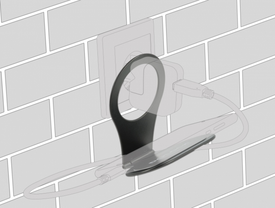 Suport încărcare priză Delock 18326 Negru