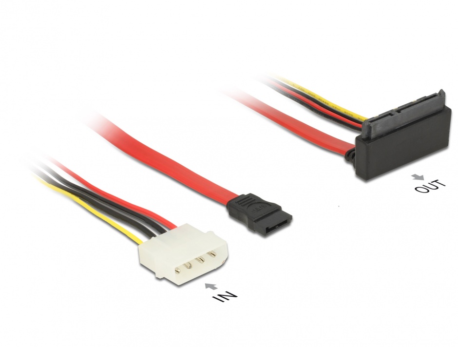 Cablu SATA 6Gb/s + Molex 30cm Delock 85514
