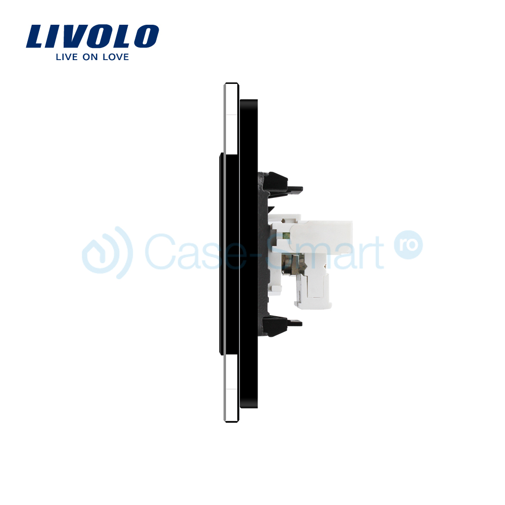 Priza TV+Telefon Livolo Rama Sticla - imagine 7