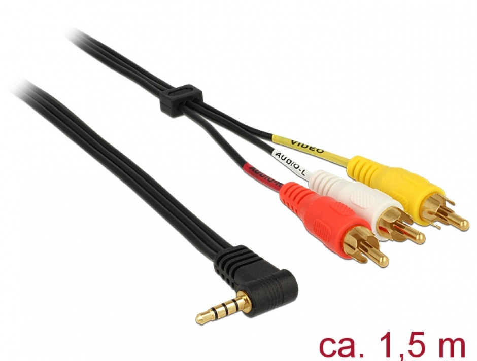 Cablu 3.5mm la 3xRCA Delock 1.5m