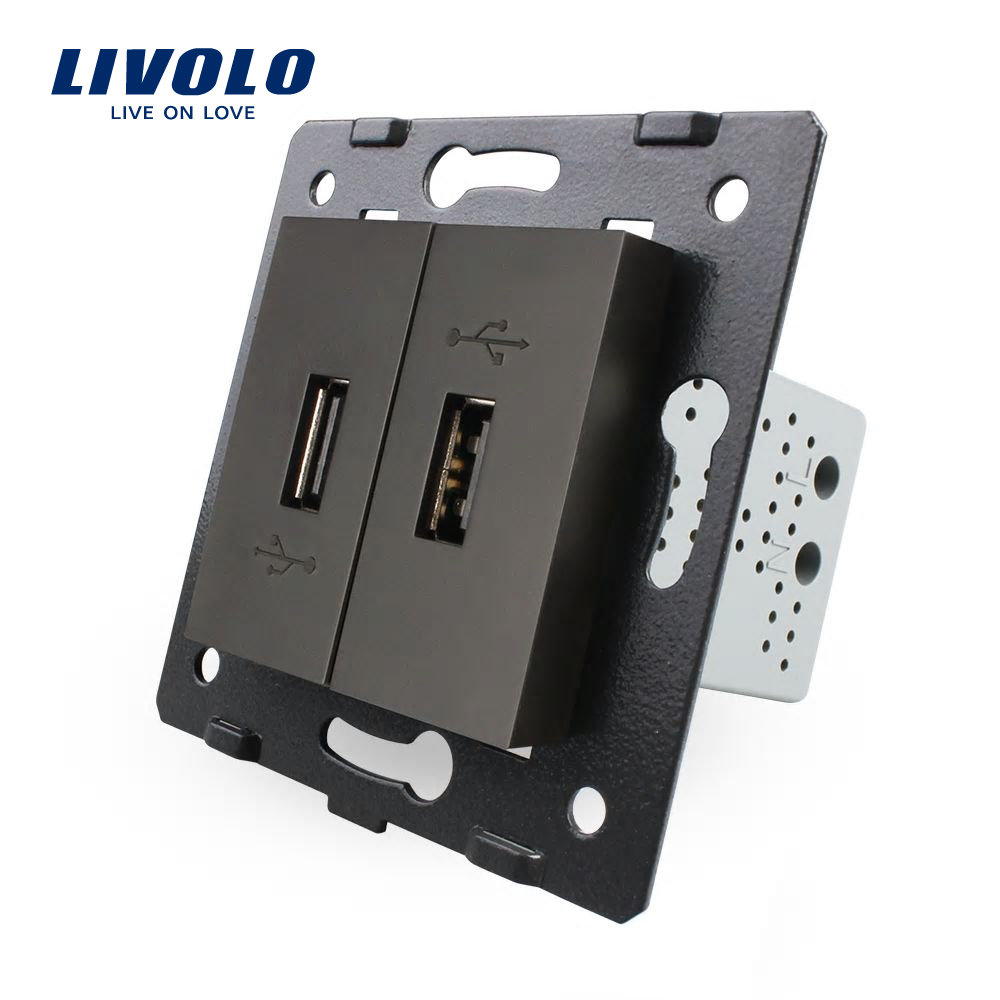 Priză Dublă USB Livolo, 2.1A, Metal - imagine 5