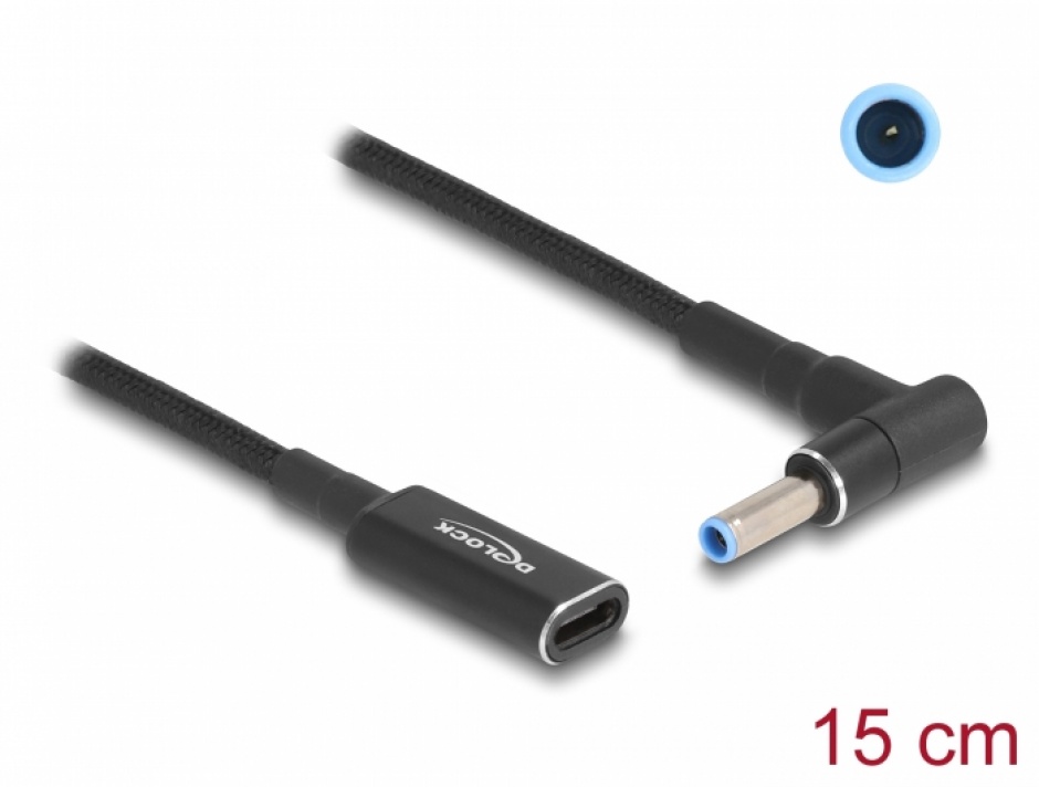 Adaptor USB-C la HP Delock, 90°, 0.15m