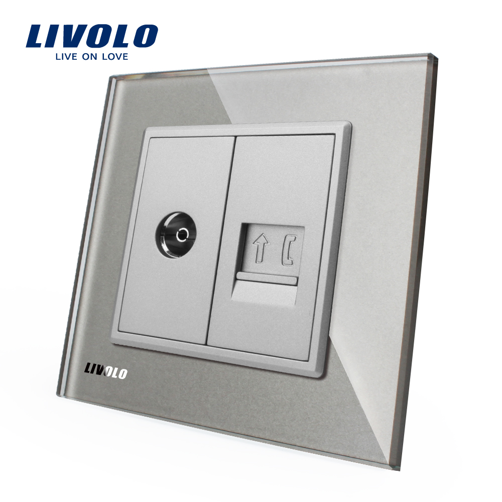 Priza TV+Telefon Livolo Rama Sticla - imagine 20