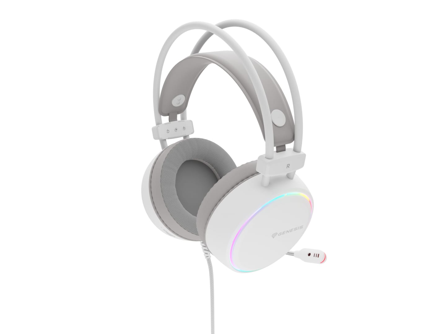 Căști Gaming Genesis Neon 613 G2 Alb, cu Fir si Microfon - imagine 2
