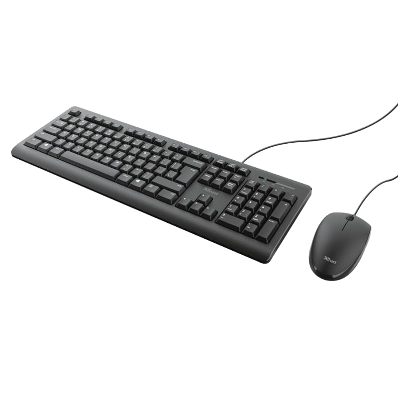 Kit Tastatura + Mouse Trust Primo Wired Negru - Ergonomic - imagine 2