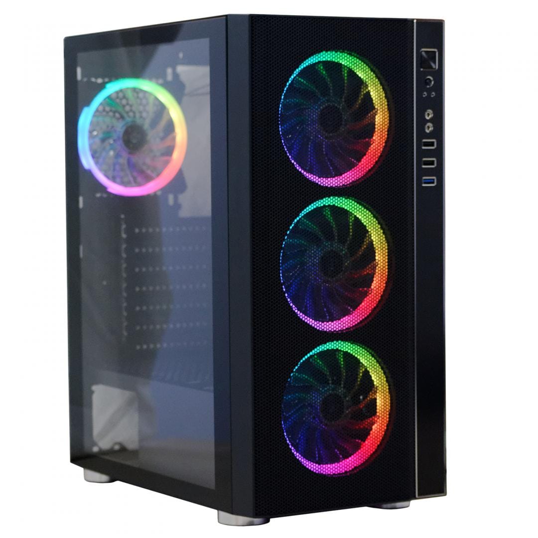 Carcasa Gaming Spacer Rainbow ATX RGB - 4 Ventilatoare Incluse - imagine 6
