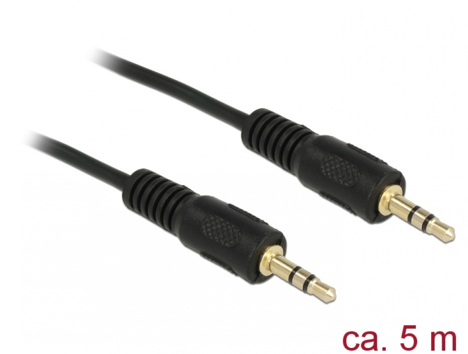 Cablu Audio Jack 3.5mm 5m Negru Delock