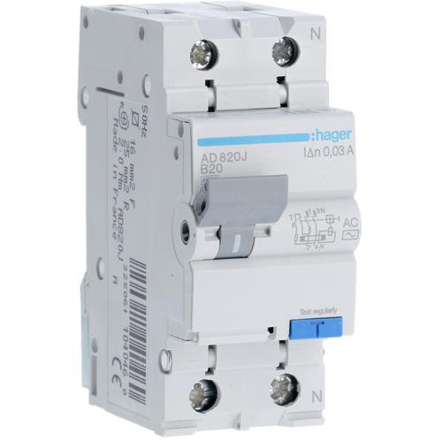 Disjunctor Diferențial Hager 1P+N 20A 30mA AC