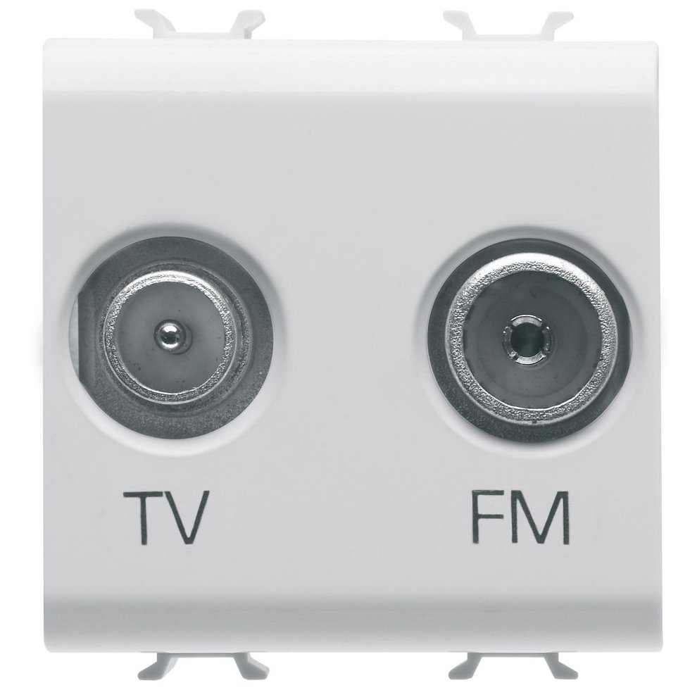 Priză TV+FM Gewiss Chorus GW10381, Alb