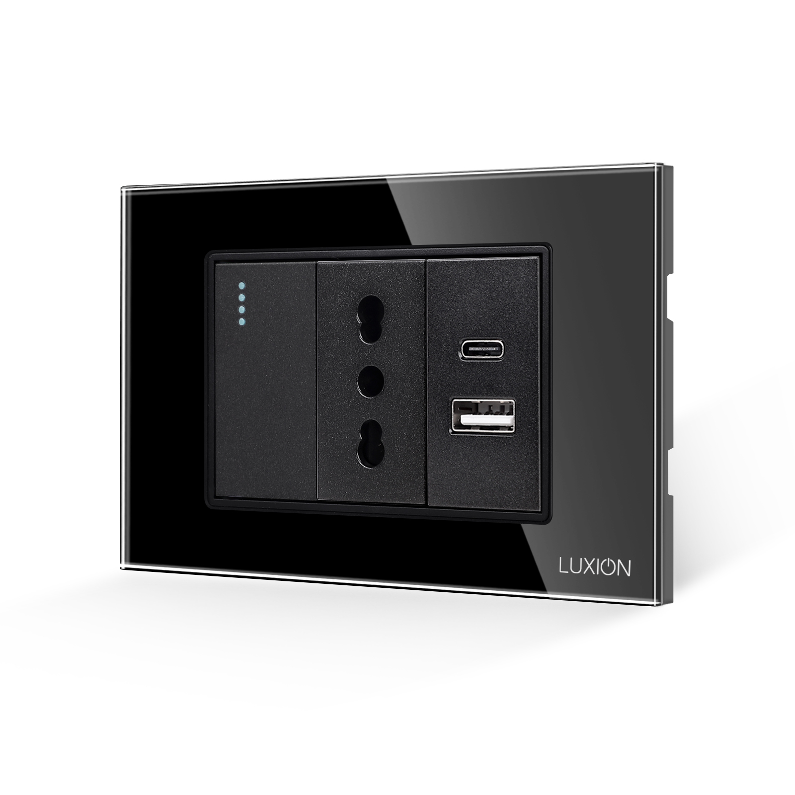 Întrerupător + Priză Îngustă USB A+C, IP44, LUXION - imagine 5
