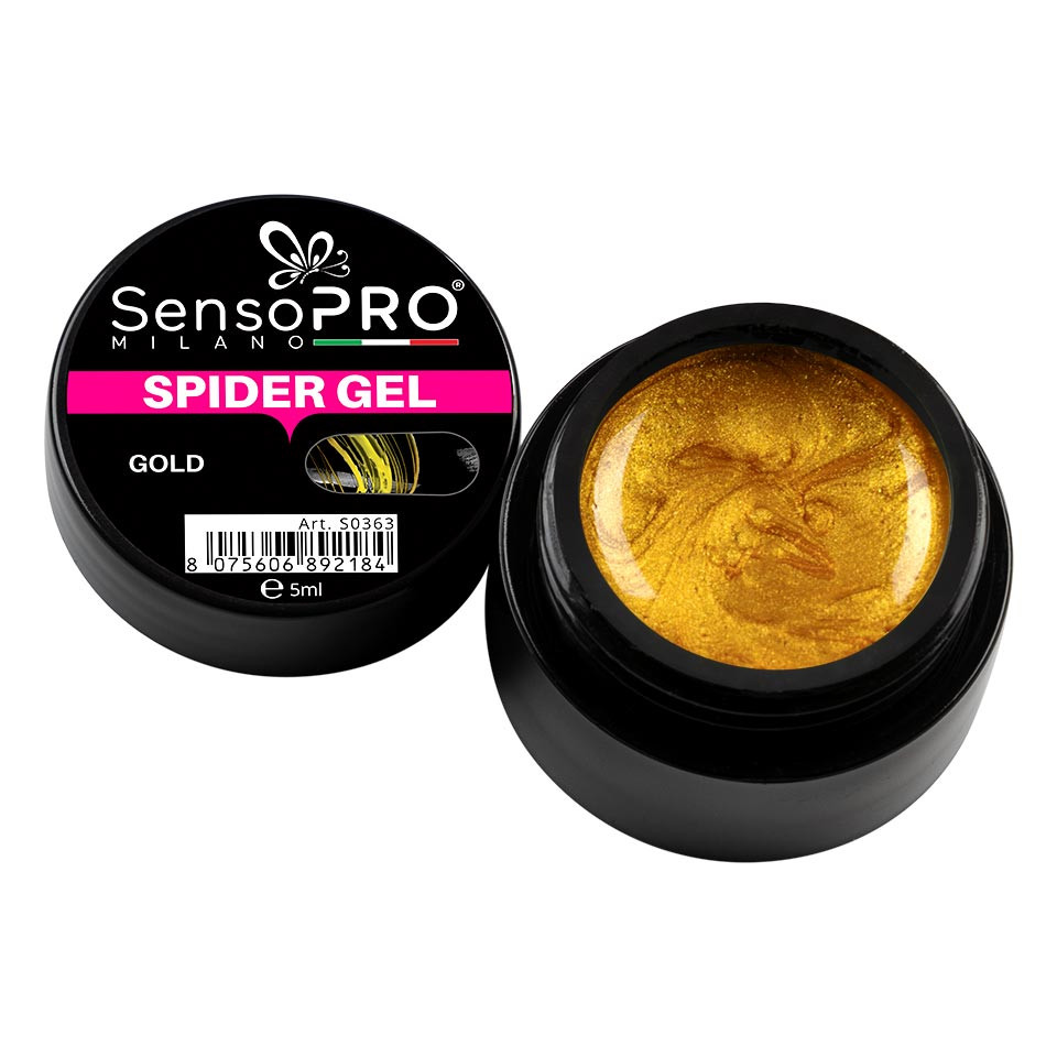 Spider Gel SensoPRO Gold 5 ml, nail art de precizie