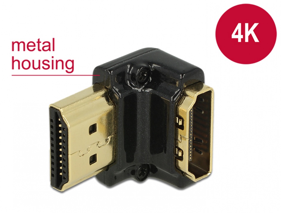 Adaptor HDMI 90° Delock, Metalic, 4K