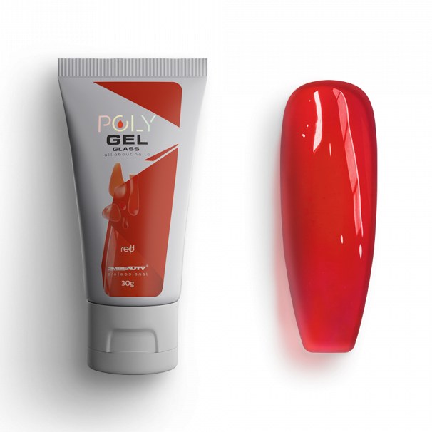 Polygel Glass 2M Hema Free Red 30gr Nailshop