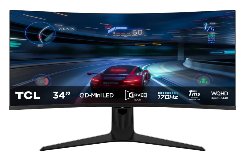 Monitor TCL 34R83Q 34" QD-Mini LED 170Hz Curved UltraWide - imagine 2