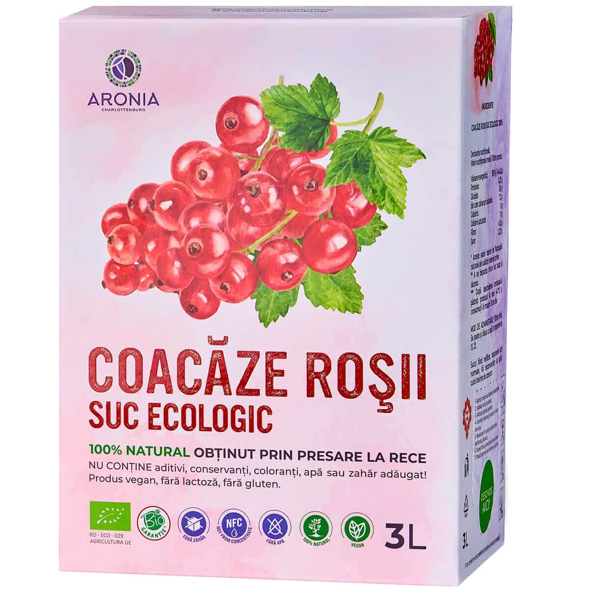 Suc Coacăze Roșii ECO 3L Aronia