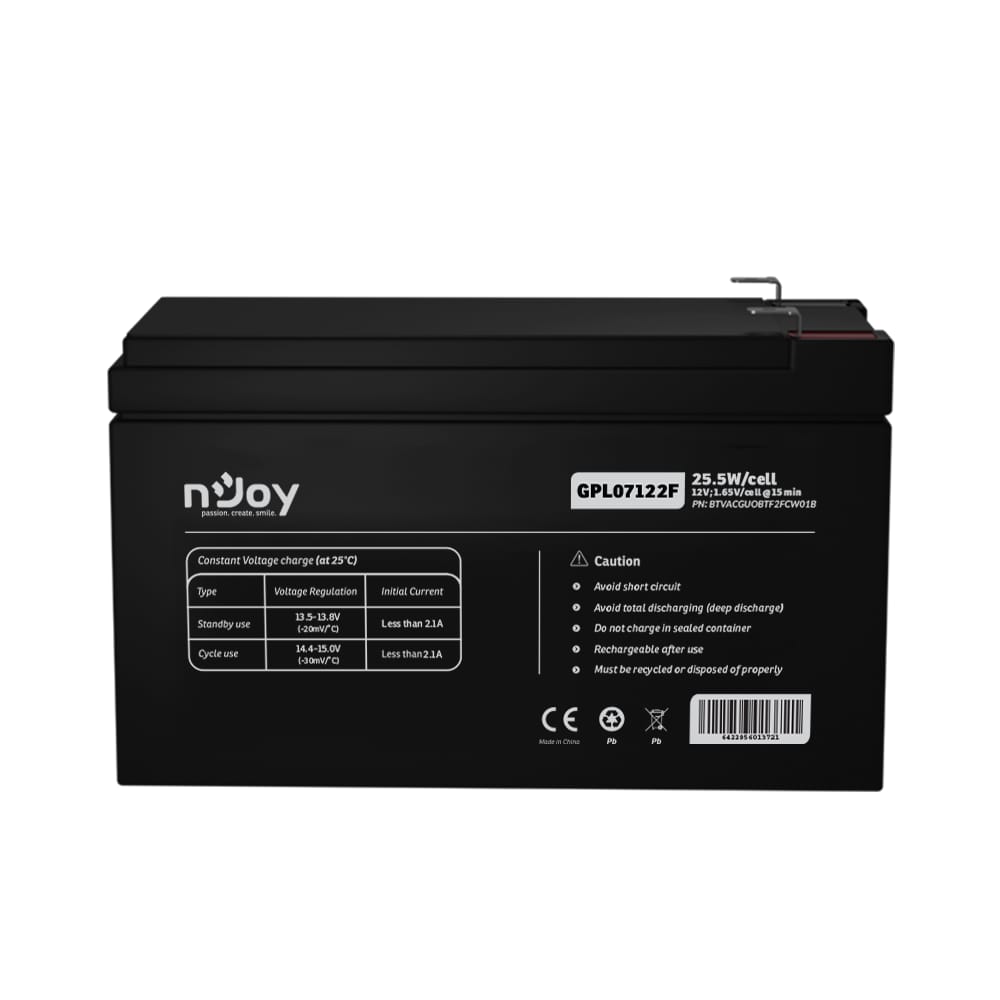 Acumulator NJOY GPL07122F 12V 22Ah VRLA - Fara Mentenanta - imagine 6