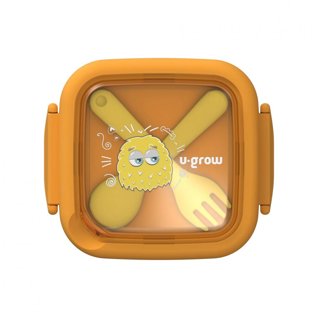 Caserola 2in1 U-GROW Galbena - Set Hranire cu Lingurita si Furculita - imagine 5