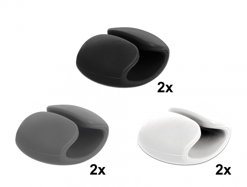 Set 6 cleme cabluri Delock, reutilizabile