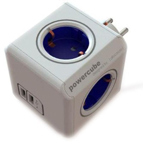 PowerCube Allocacoc, 4 prize + 2 USB, Alb