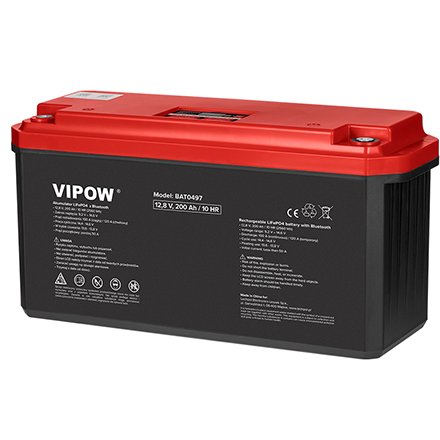 Acumulator LiFePO4 Vipow 12V 200Ah BMS Bluetooth BAT0497