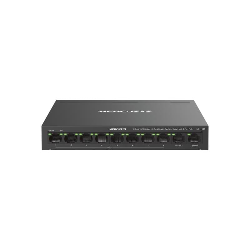Switch Mercusys 8-Port PoE+ + 2-Port Gigabit pentru Rețele - imagine 2