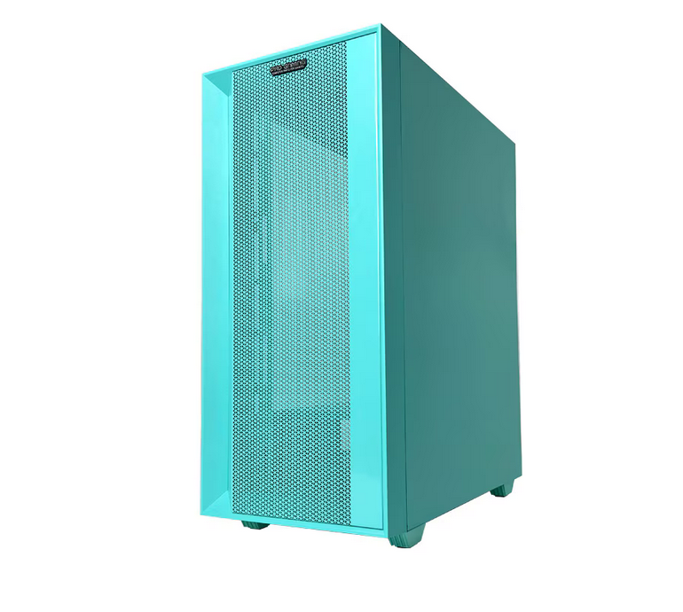 Carcasă Gaming Mid Tower ARGB Cyan cu Sticlă Securizată - imagine 4