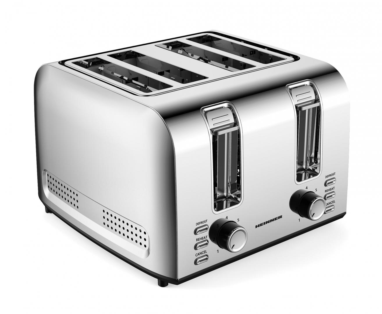Prajitor Paine Heinner 4 Felii 1500W Inox - HTP-4S1500SS