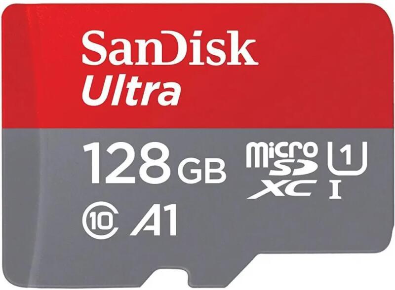 Card MicroSD SanDisk Ultra 128GB, 100MB/s, Adaptor SD Inclus