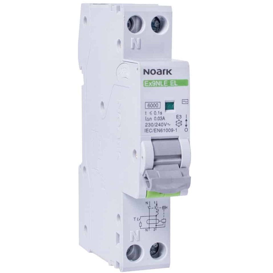 Disjunctor RCBO Noark 1P+N 16A/30mA, tip A, curba B