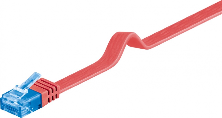 Cablu RJ45 CAT 6A Flat 1m Rosu Goobay