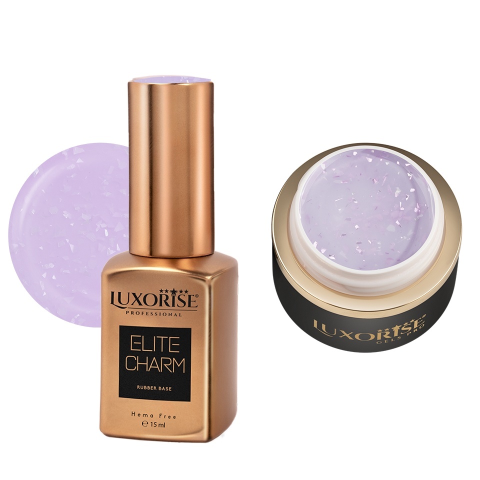 Set Gel Constructie si Rubber Base Lilac Dream 30ml LUXORISE