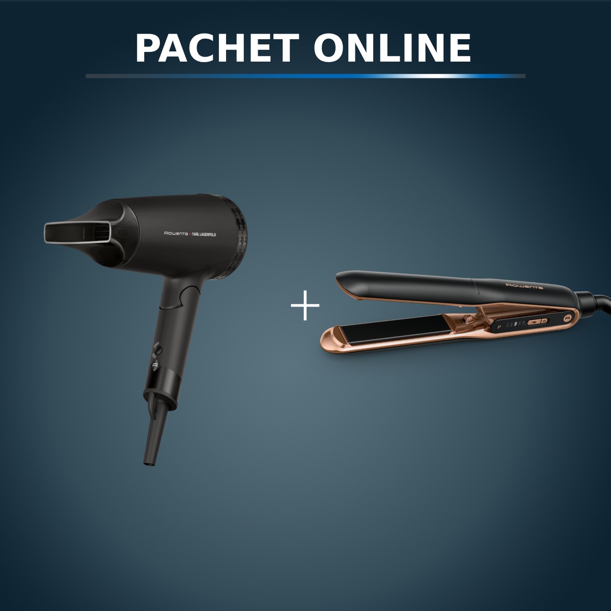 Rowenta x Karl Lagerfeld - Pachet Uscător + Placă