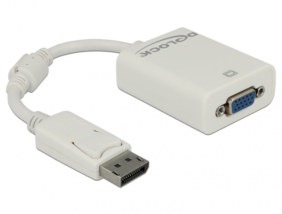 Adaptor DisplayPort la VGA Delock, Alb