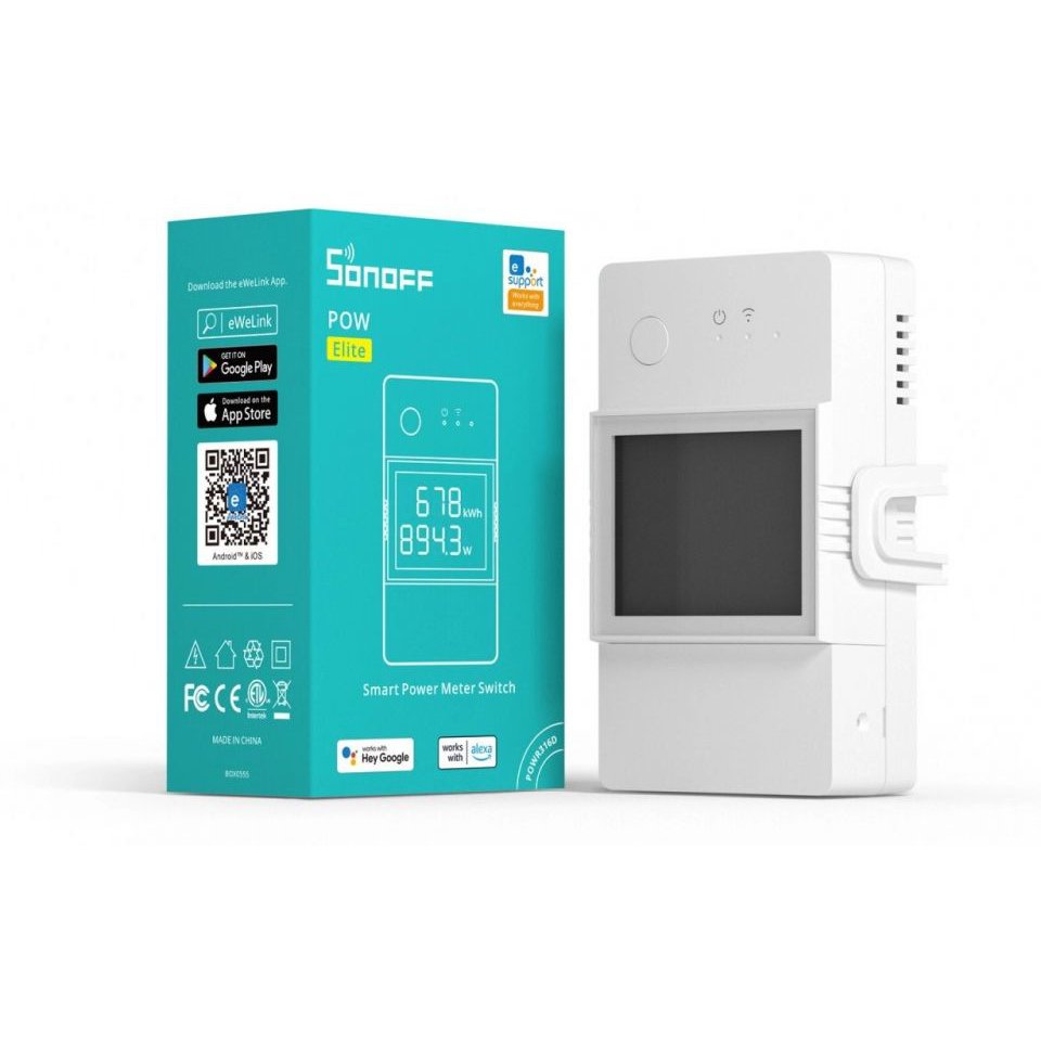 Releu inteligent WiFi Sonoff POW Elite R3 20A, LCD