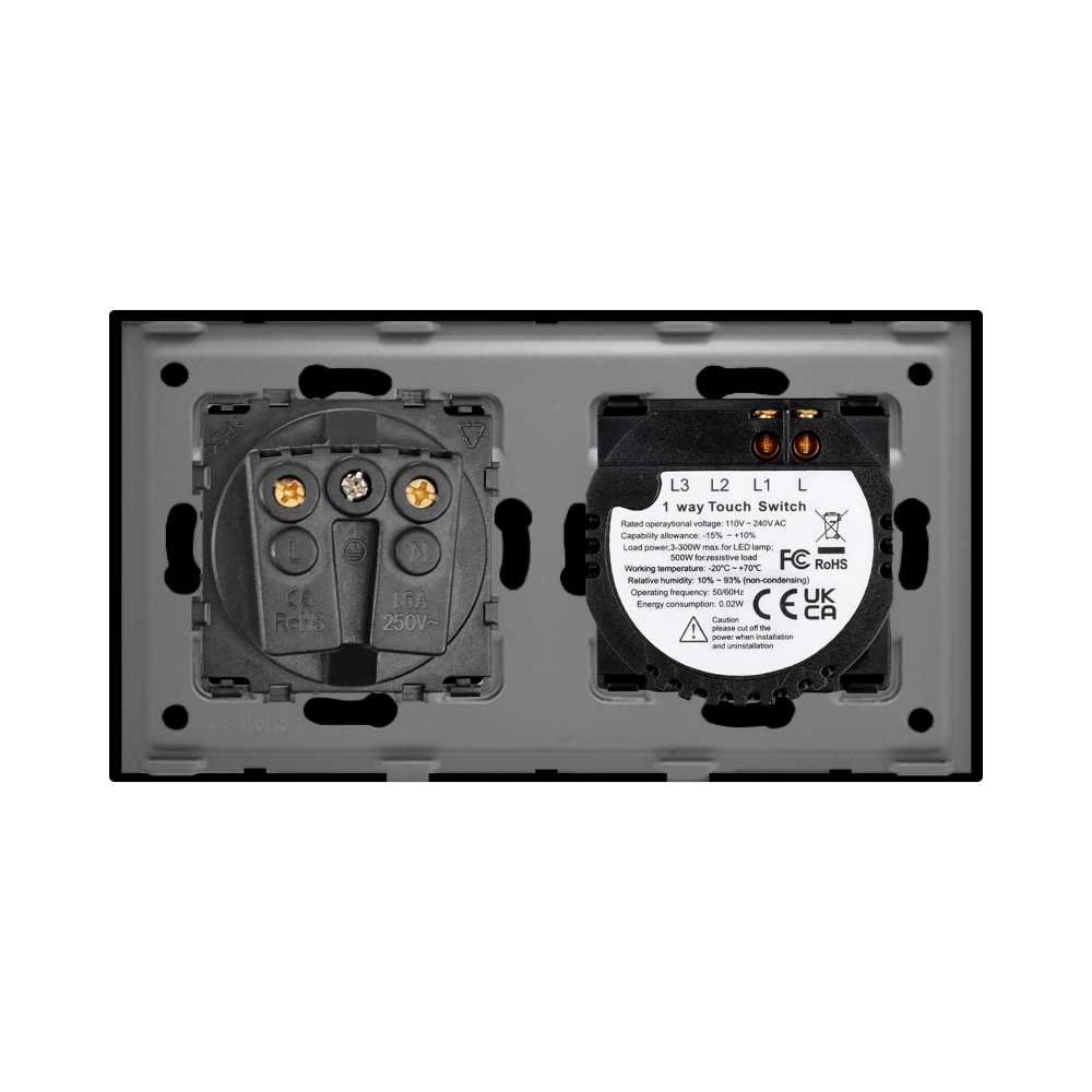 Intrerupator Simplu + Priza Sticla LUXION - imagine 8