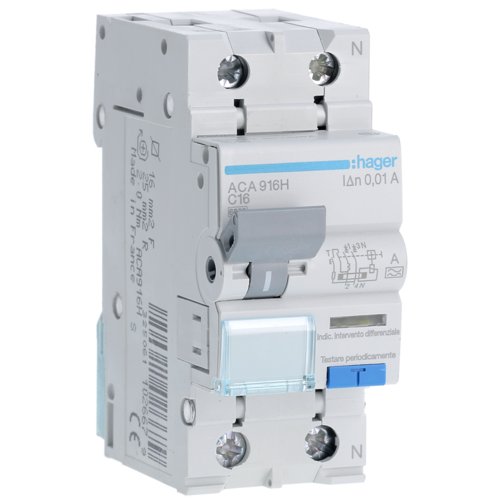 RCBO Hager 1P+N 16A, Siguranță Avansată