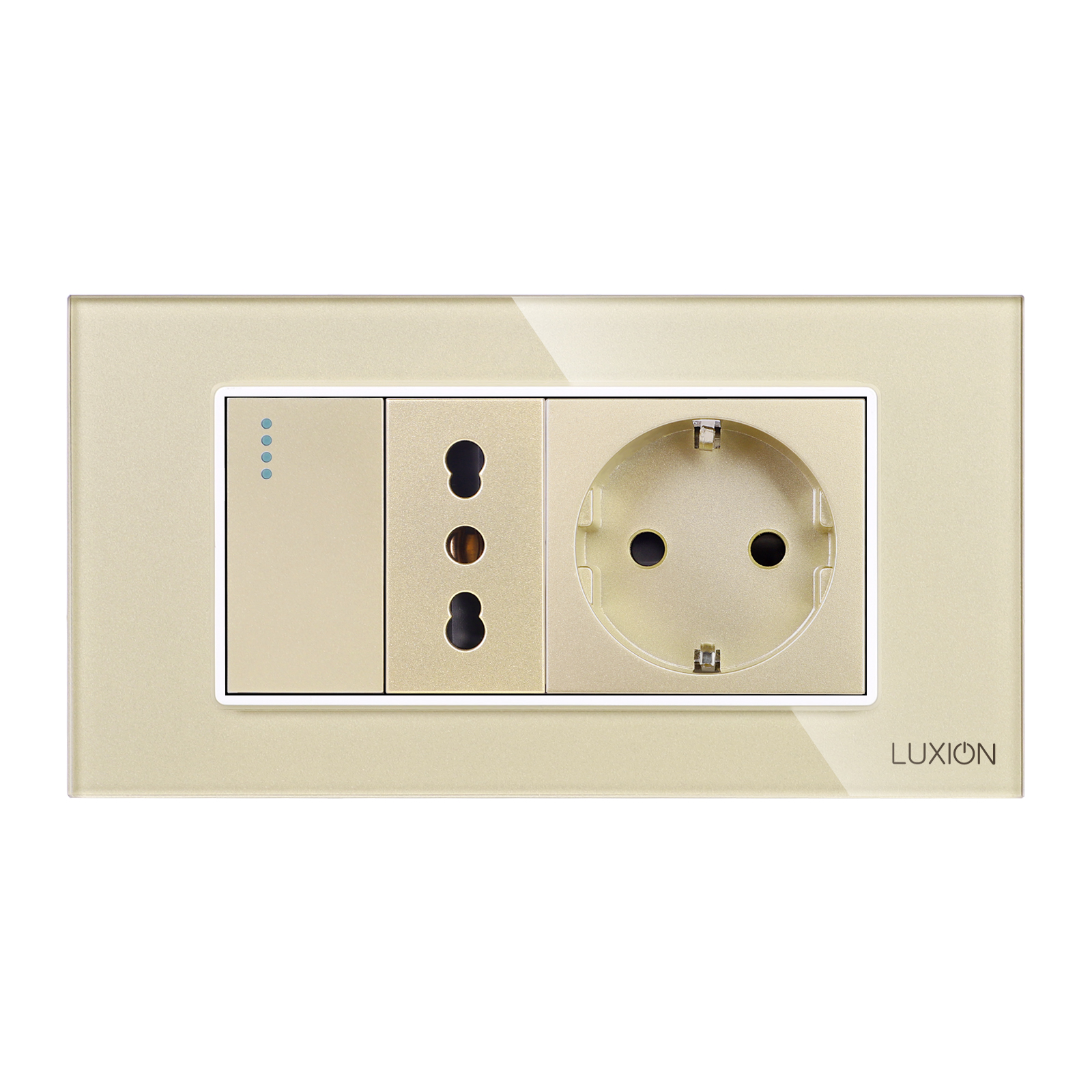 Intrerupator + Priza Ingusta + Priza Schuko LUXION 4M Sticla IP44 - imagine 10