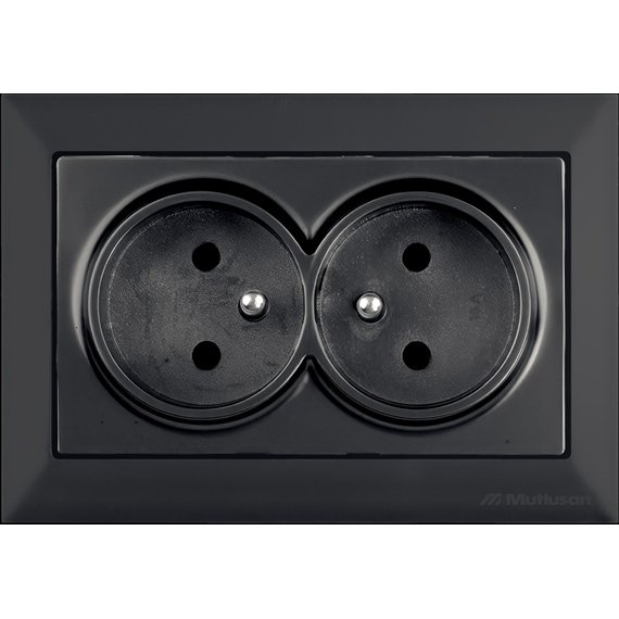 Priza Dubla UPS Mutlusan Candela, 16A, Negru Catifea