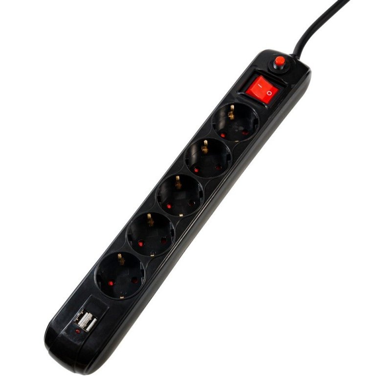 Prelungitor Spacer 5 prize Schuko + USB, 1.8m