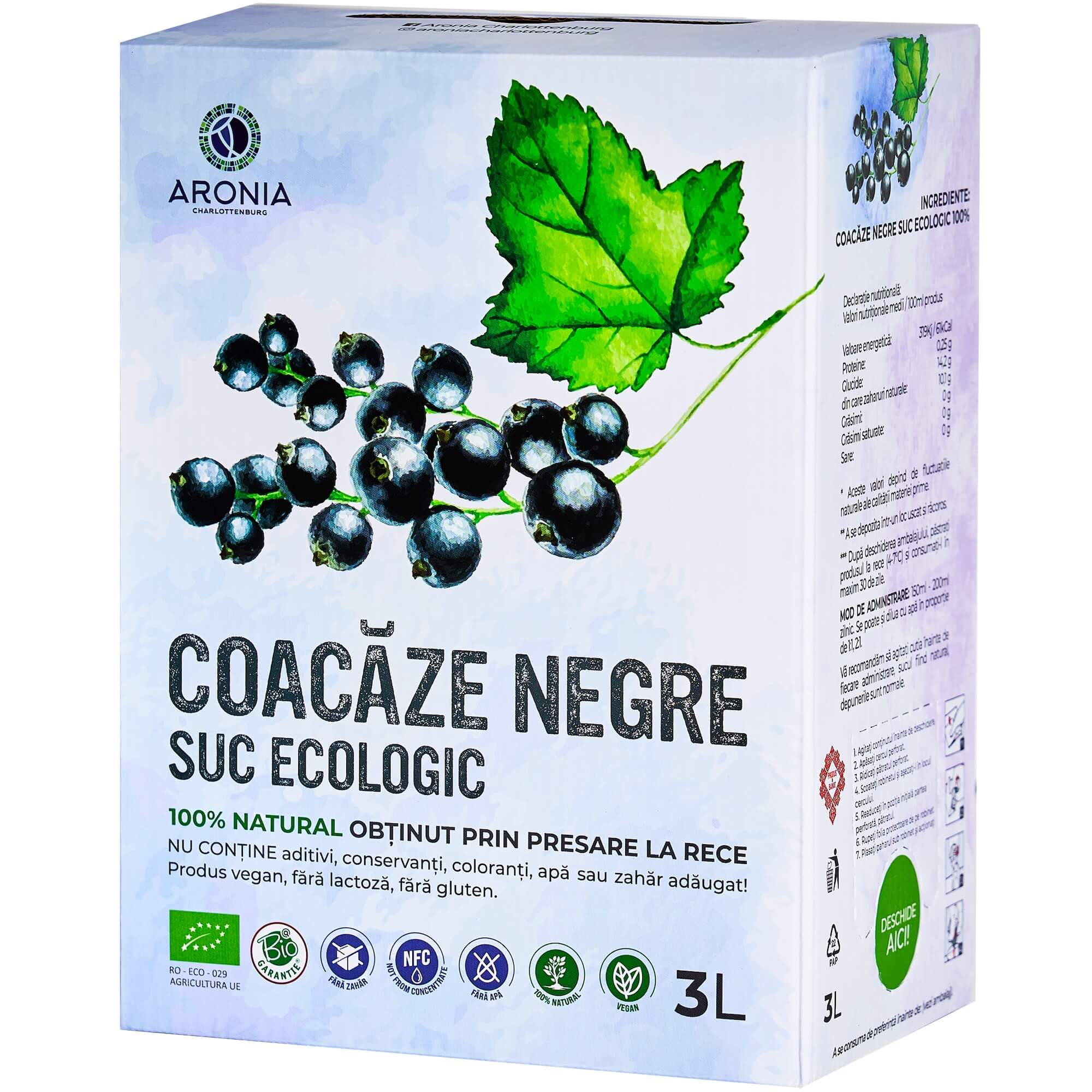 Suc Coacăze Negre 3L Eco | Aronia Charlottenburg